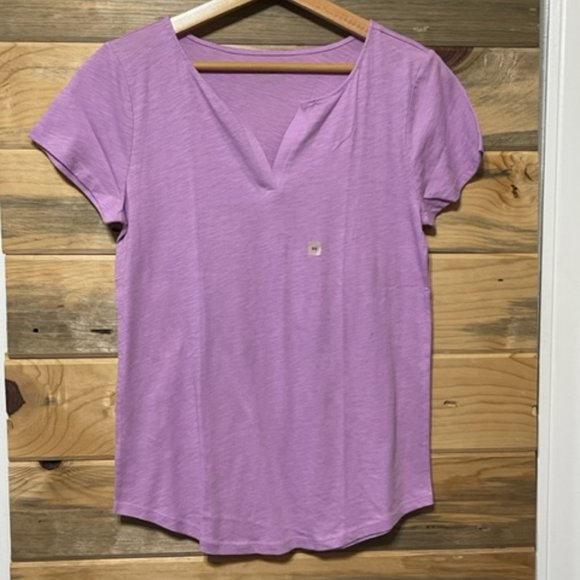 LOFT Outlet Shirt Lilac 100% Cotton Top - Picture 2 of 5